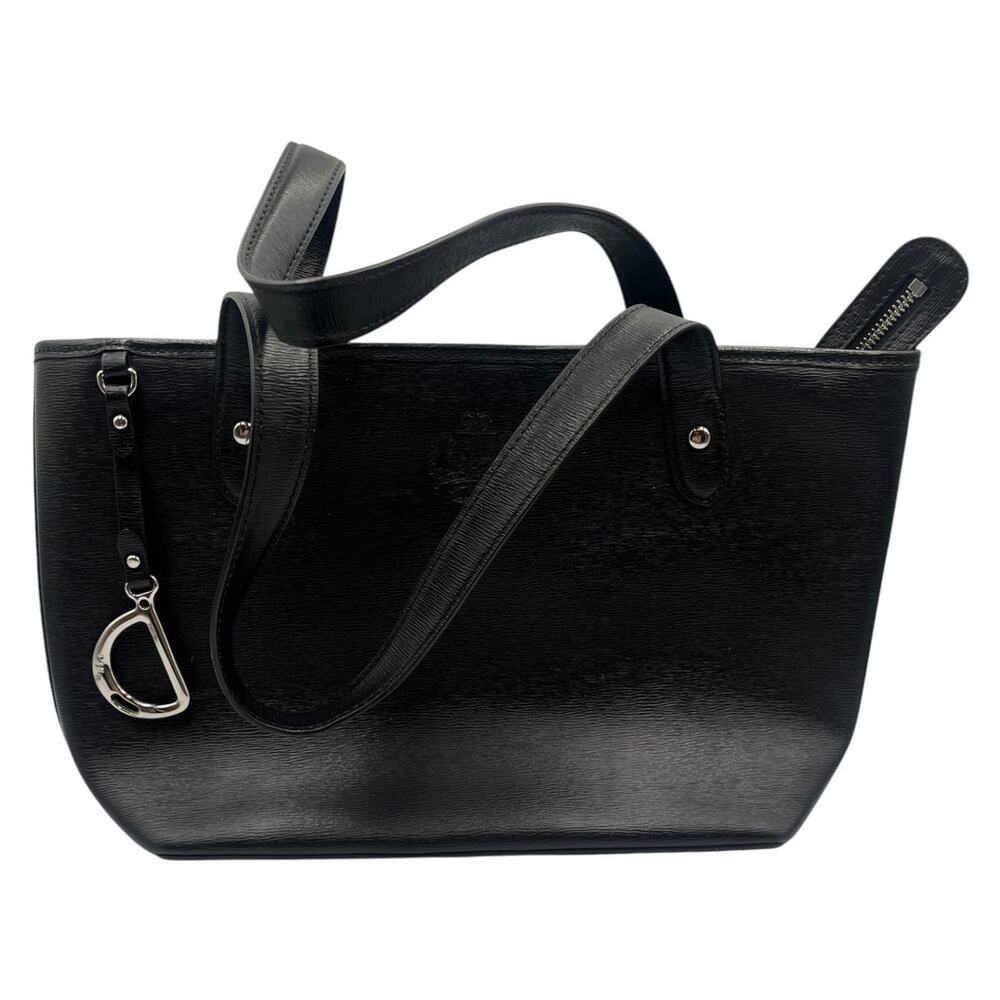 Lauren Ralph Lauren Tote Hand Shoulder Bag Newbury Sloan Street Leather Black